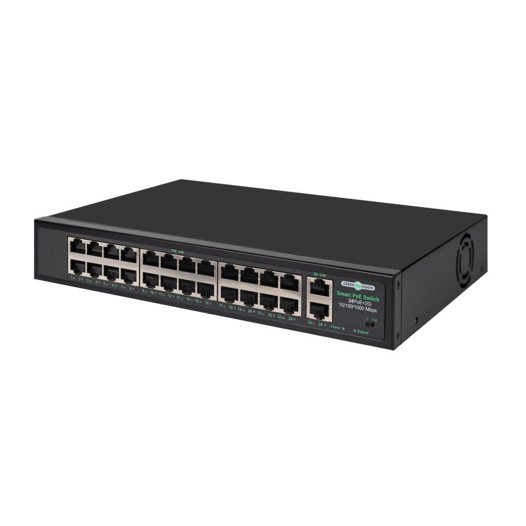 Коммутатор сетевой POE GreenVision GV-009-D-24+2PG