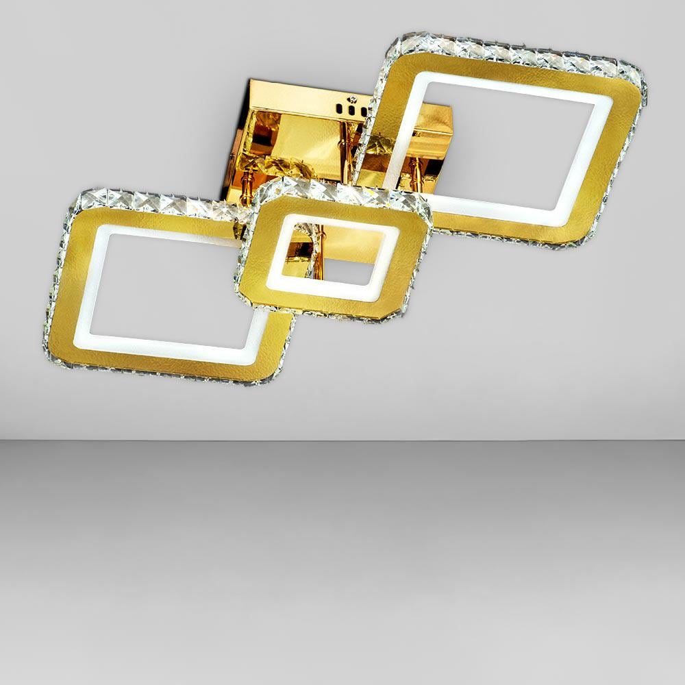 Люстра потолочная светодиодная Light House SY-18533/2+1 GD 643х294х130 мм 112W Золотистый (77851)