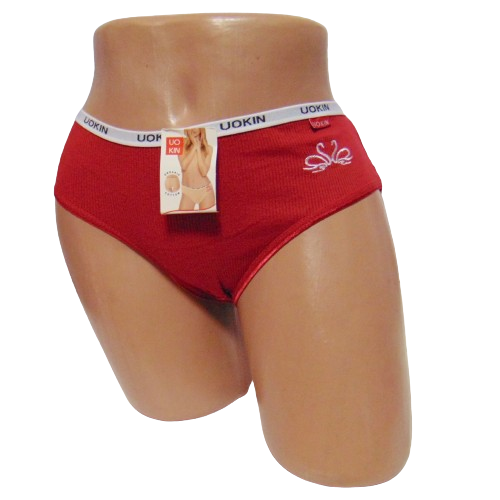 Труси жіночі Uokin 3590 в рубчик L Червоний (2206194050)