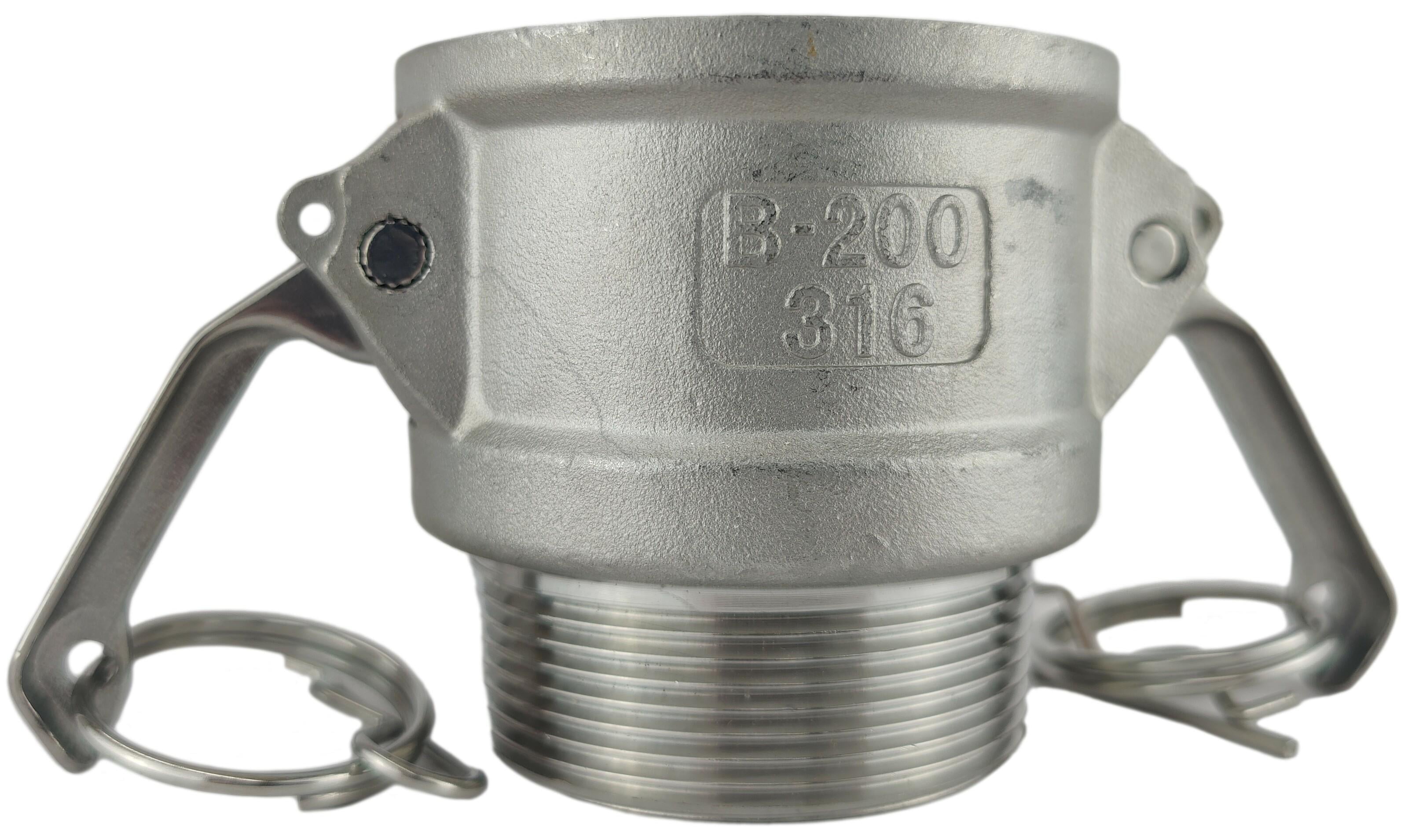 Муфта camlock тип B с наружной резьбой BSPT ШРЗ нержавеющая сталь B-200 2" (50212032) Муфта camlock тип B с наружной резьбой BSPT ШРЗ нержавеющая сталь B-200 2" (50212032)