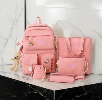 Рюкзак школьный для девочки Sophie 5в1 Розовый