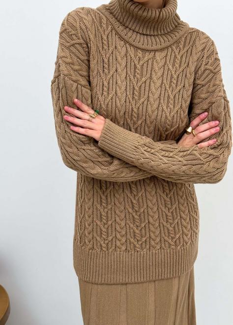 Светр з візерунком жіночий ART KNIT Олівія oversize Карамельний - фото 2 Светр з візерунком жіночий ART KNIT Олівія oversize Карамельний - фото 2