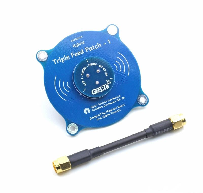 Патч-антена направлена ​​5,8G GEPRC Triple Feed Patch 9,4Dbi SMA-Male для FPV дронов (00-00023173)