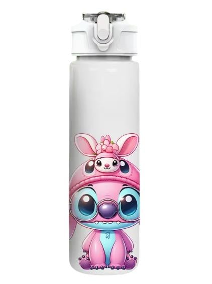 Детская бутылка для воды с трубочкой Stich 750 мл Розовый (35109987)