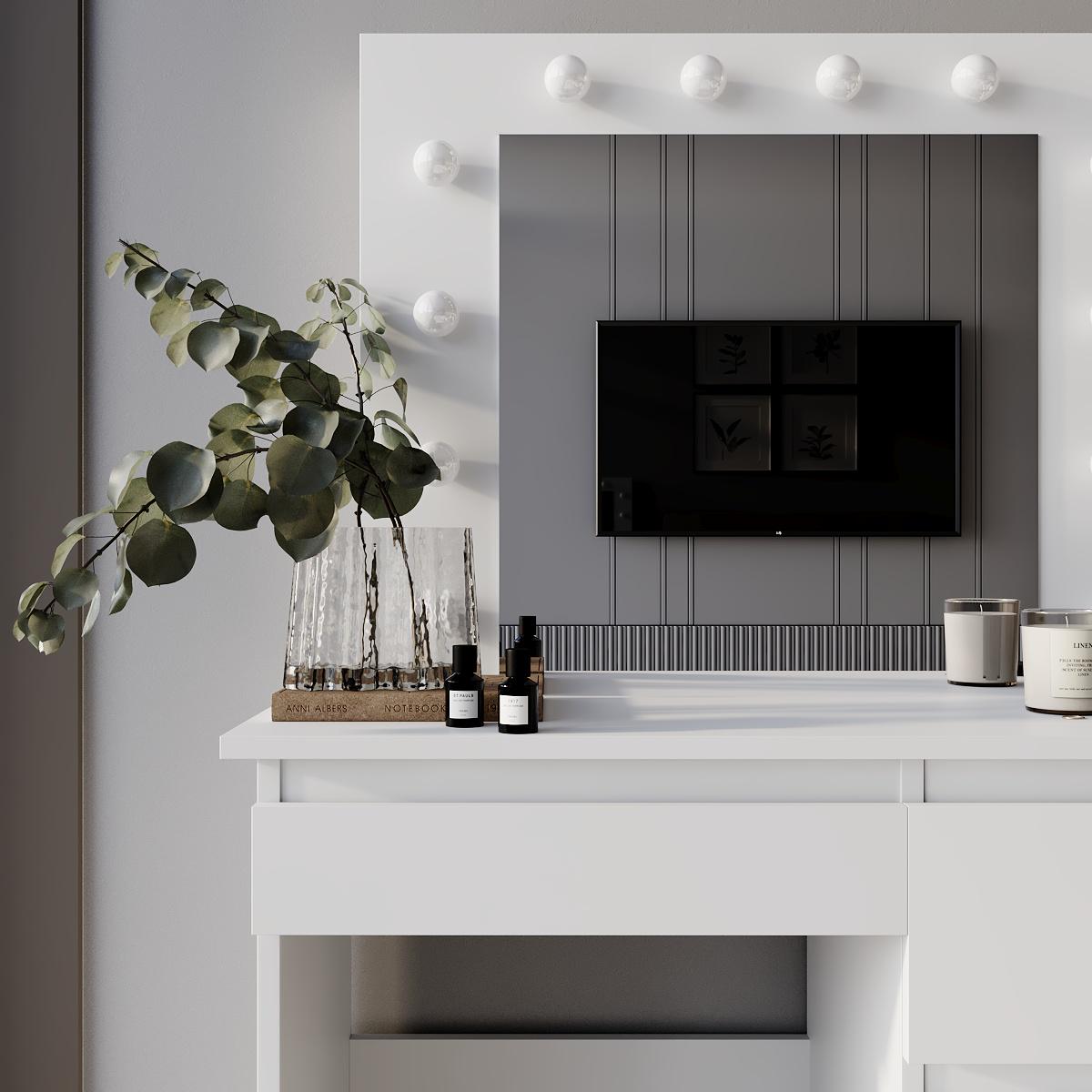 Туалетний столик Beauty 940х430х1400 мм Білий діамант (GATB31010100000) - фото 4 Туалетний столик Beauty 940х430х1400 мм Білий діамант (GATB31010100000) - фото 4