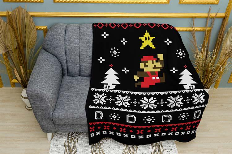 Плед плюшевый Mario's Festive Adventure однослойный 135х150 см (114504)