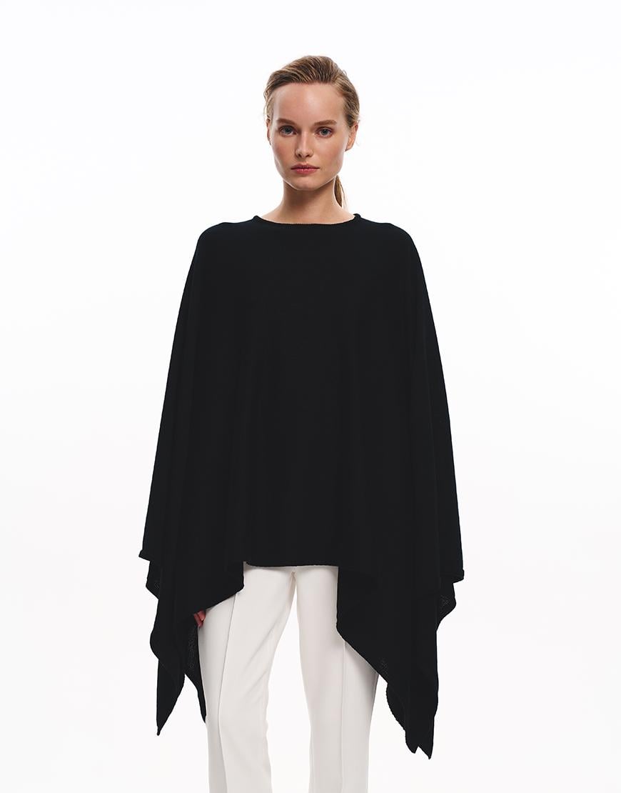 Пончо Charlene жіноче J.D.WOOL чорне One size Пончо Charlene жіноче J.D.WOOL чорне One size