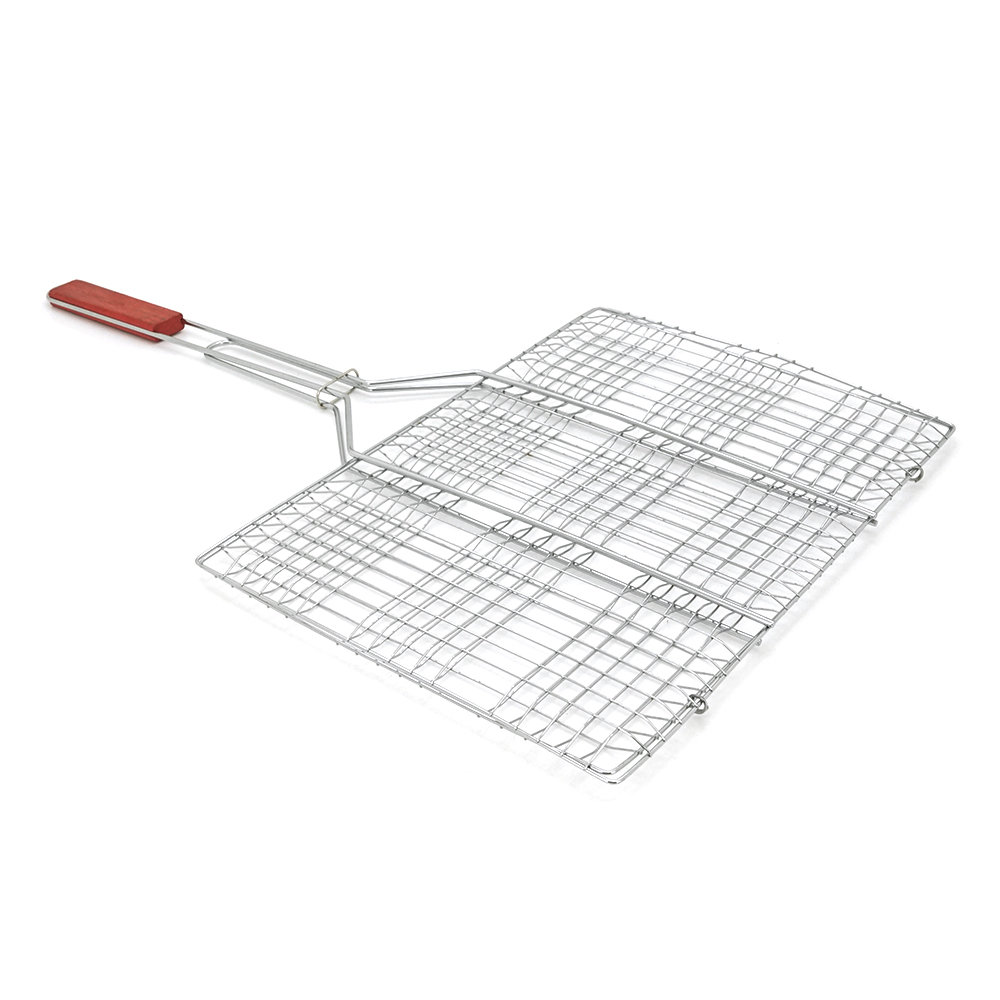 Решетка-гриль металлическая/деревянная ручка 43,5x30,5x71 см (26838895)