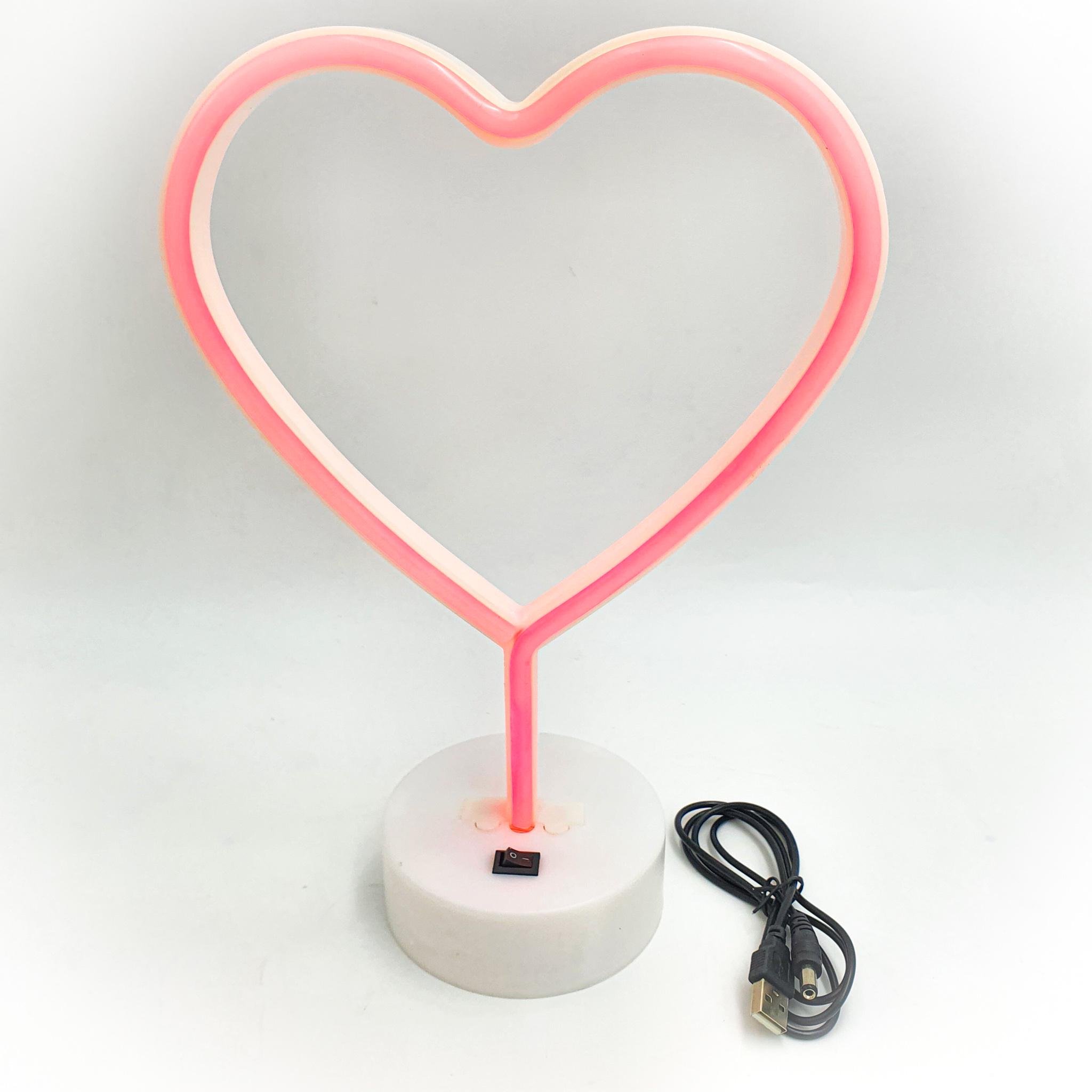 Неоновий світильник нічник лампа настільна декоративна Neon Decoration Lamp Серце червоний