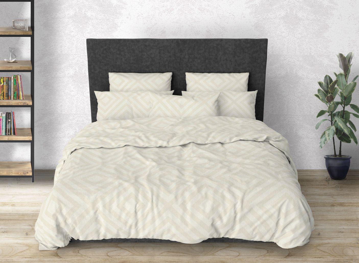 Комплект постільної білизни Карат простирадло на резинці двоспальний 160x200х20/70х70 см Бежевий (26554851) - фото 1 Комплект постільної білизни Карат простирадло на резинці двоспальний 160x200х20/70х70 см Бежевий (26554851) - фото 1