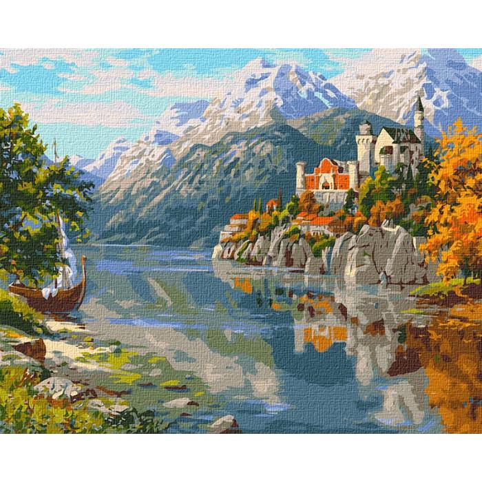 Картина по номерам Ідейка Замок в горах 40х50 см (KHO2840)