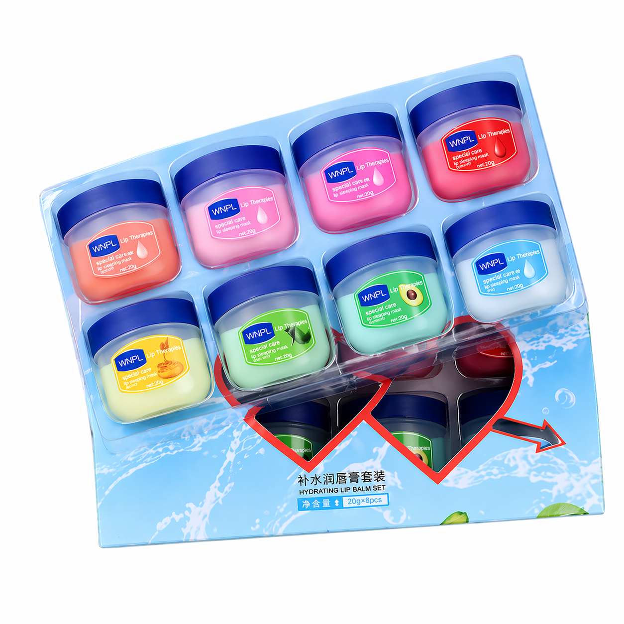 Набор увлажняющих бальзамов для губ по уходу за потрескавшимися губами 8 шт.