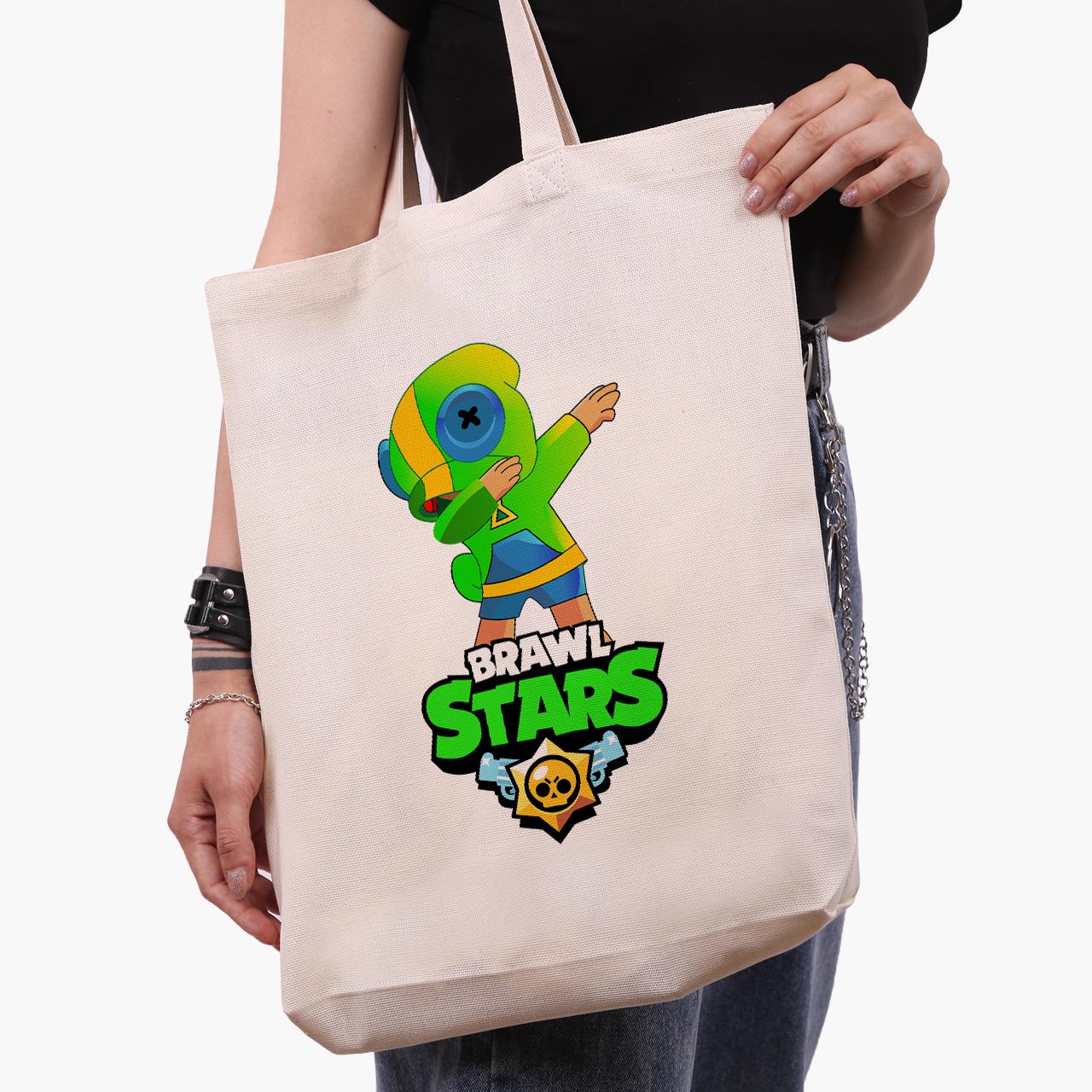 Эко сумка шоппер Green Leon Brawl Stars 41х39х8 см Бежевый (9227-1705-WTD)