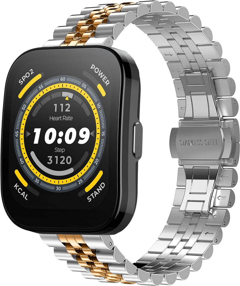 Браслет металлический Stech Line для Amazfit Bip 5 Silver/Rose (34345-68)