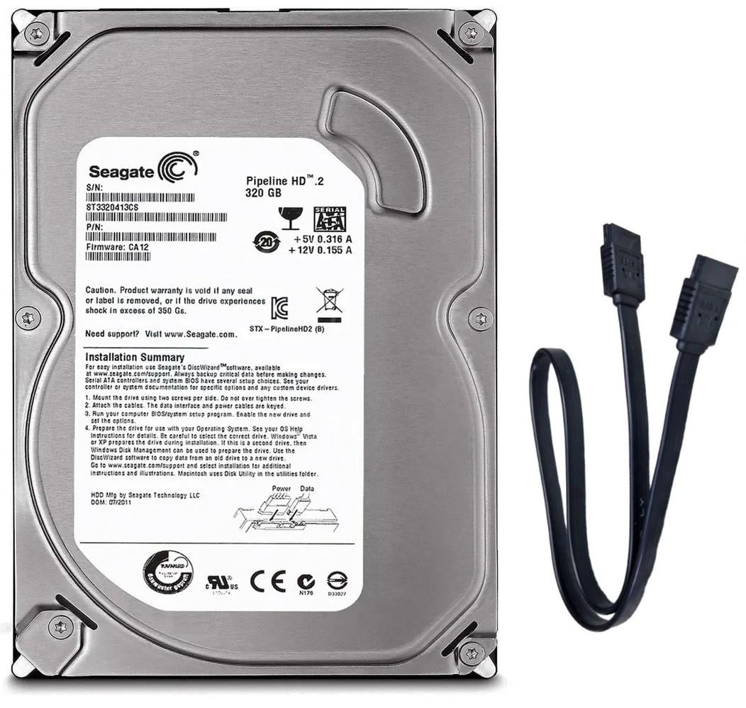 Жорсткий диск Seagate Pipeline 320 Гб SATAII ST3320413CS з SATA шнуром (37778649)