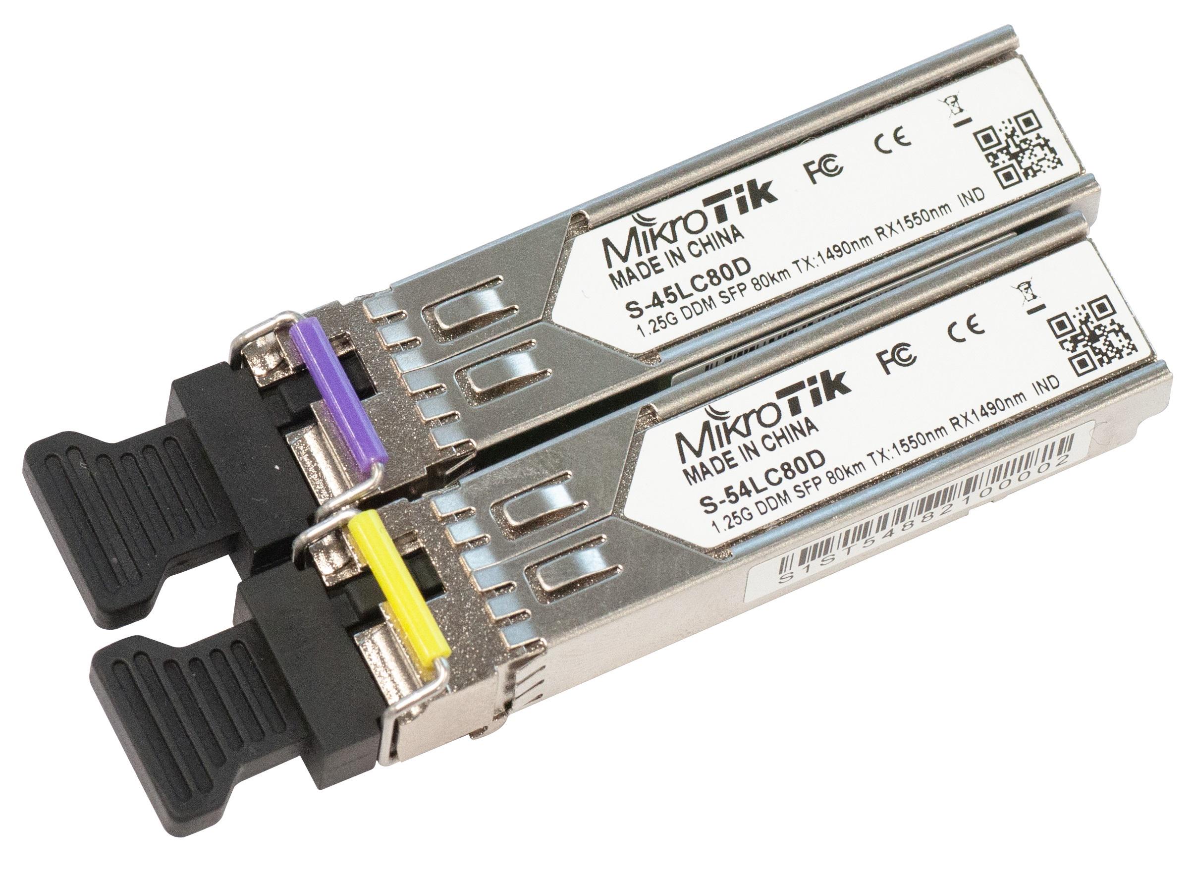 Комплект SFP-модулей MikroTik 80 км (S-4554LC80D)