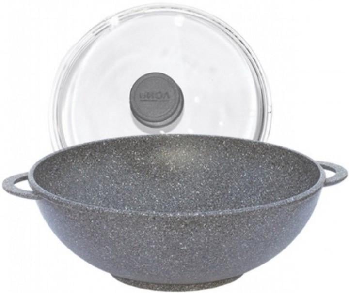 Сковорода з антипригарним покриттям WOK Биол Граніт Грей 10 л (28034 ПС)