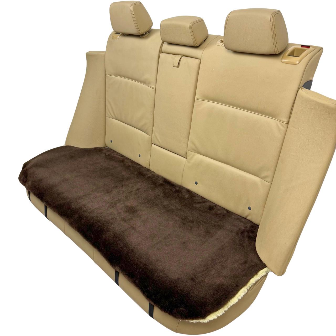 Накидка-чехол универсальная меховая на заднее сиденье авто из овчины Runa Коричневый (302-4-N)