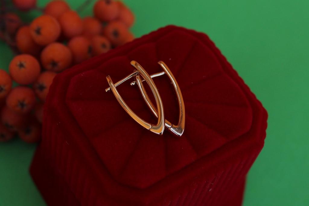 Серьги Xuping Jewelry Тонкая гладкая стрела 2,5 см Золотистый (1687110228)