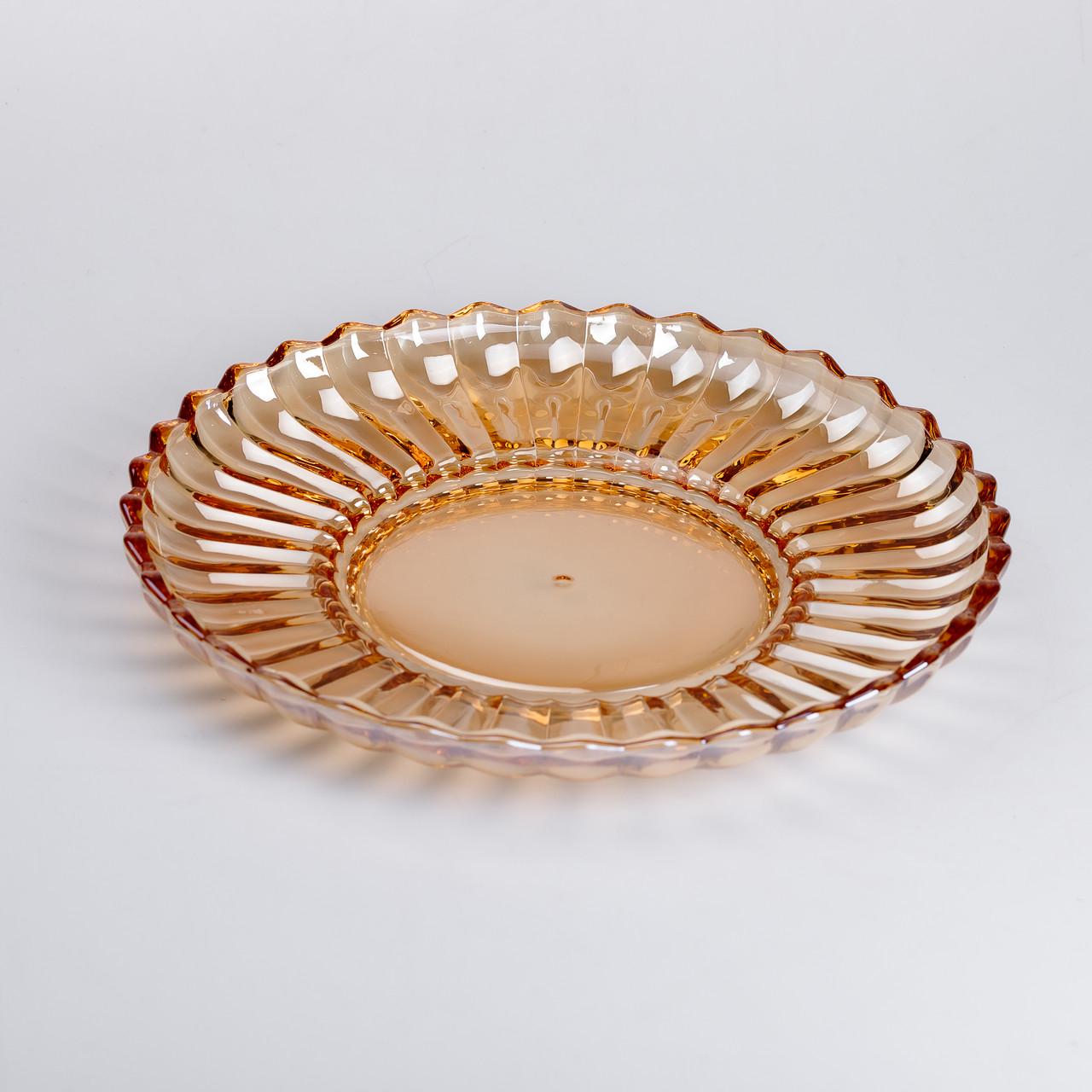 Блюдо сервірувальна скляна для подачі закусок/десертів/фруктів 28 см Прозорий (5998) - фото 3