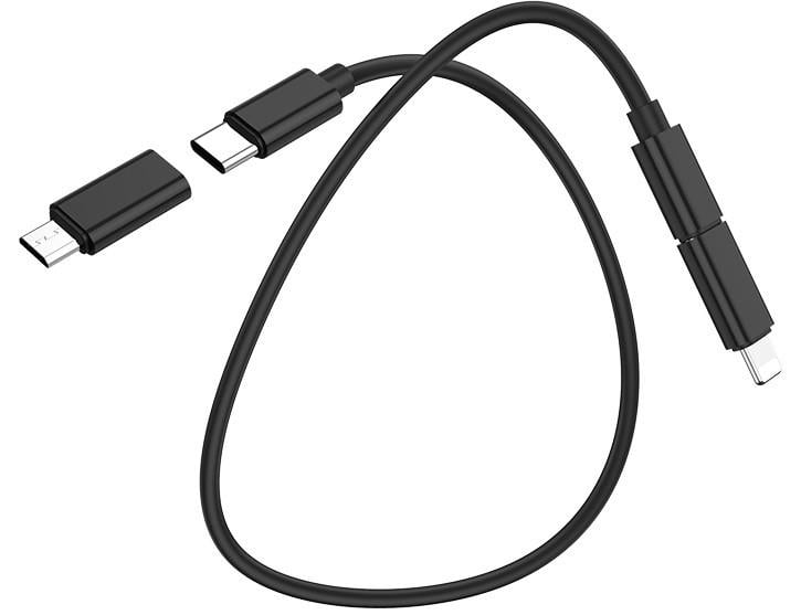 Кабель Hoco U86 Lightning Micro USB Type-C 3А Черный