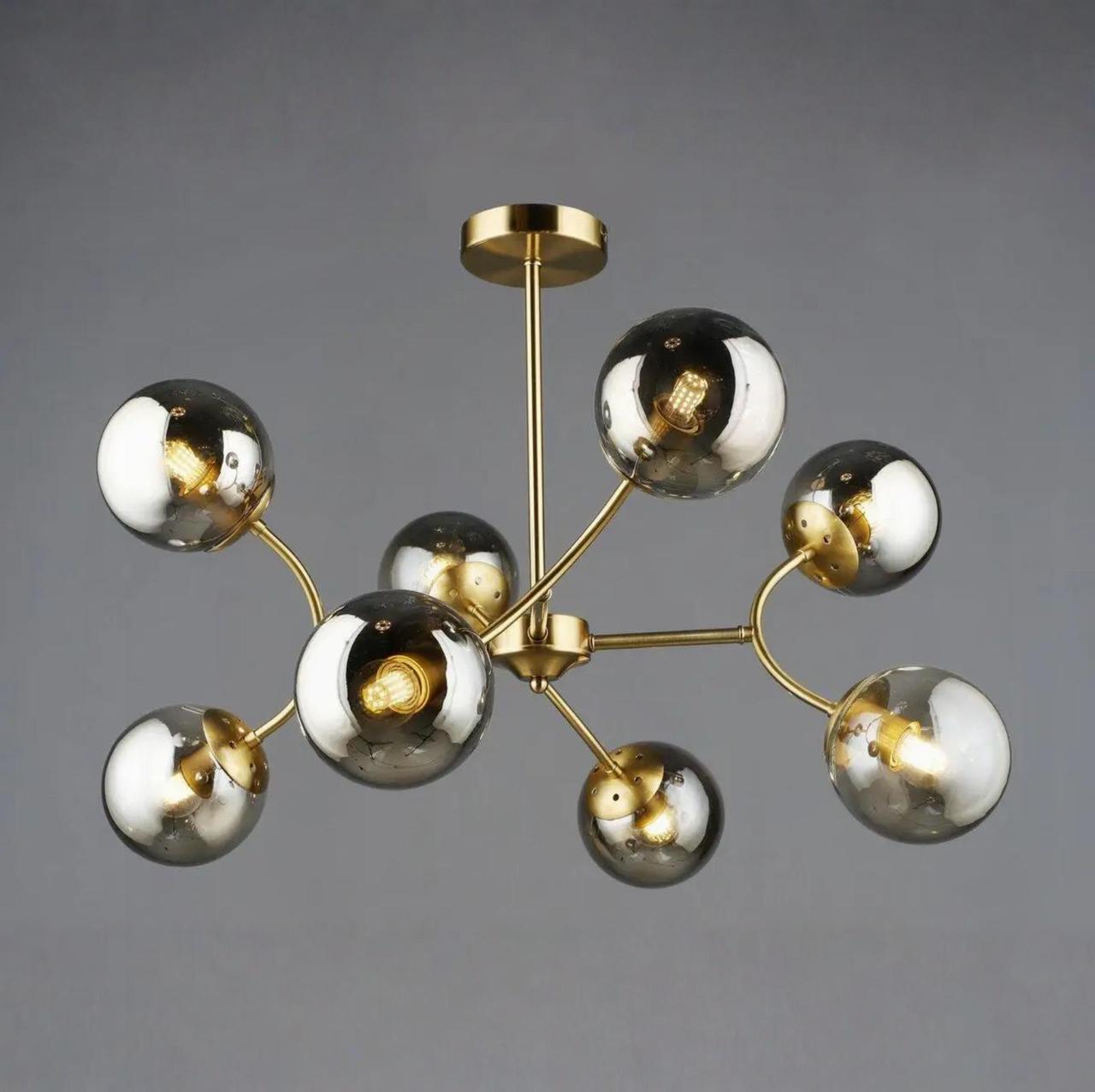 Люстра Valeso на восемь затемненных плафонов под лампу Е27 Медный (N6611/8)