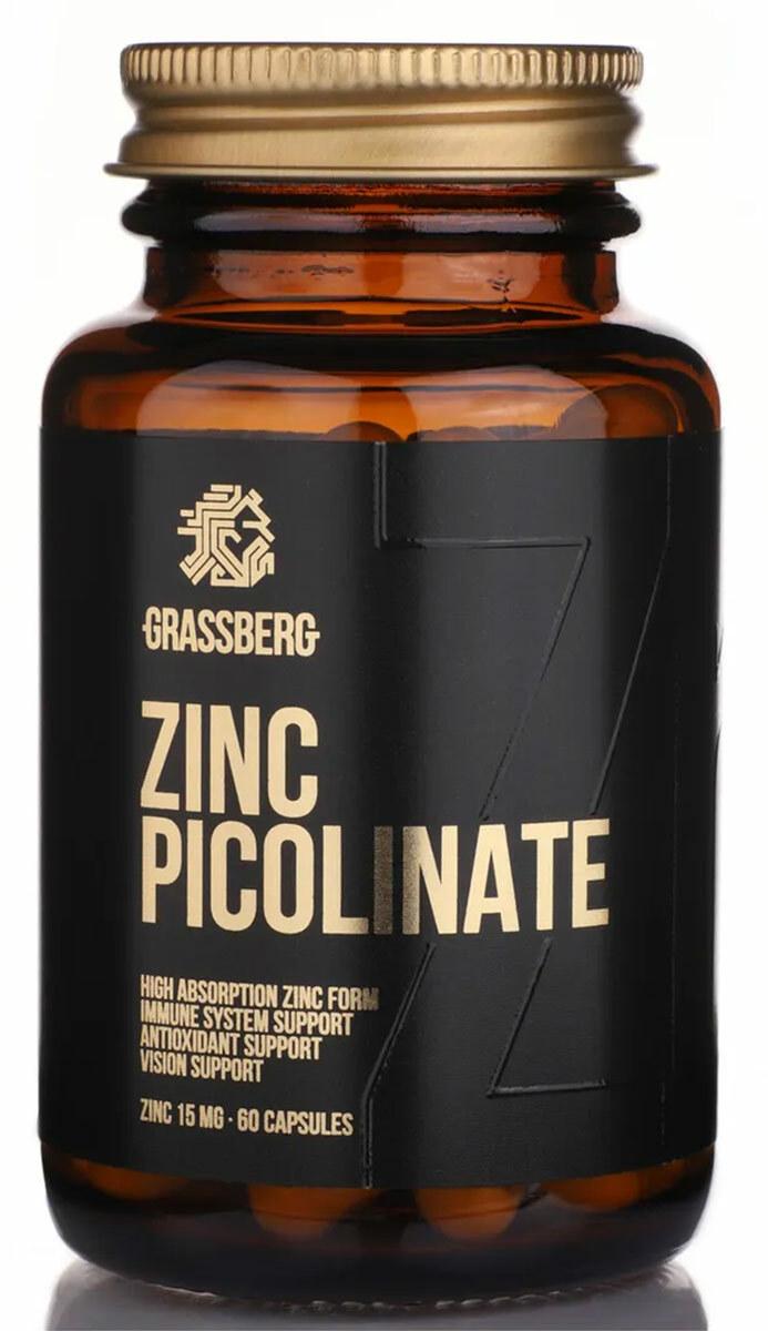 Цинк Grassber г Zinc Picolinate 15 мг 60 капсул