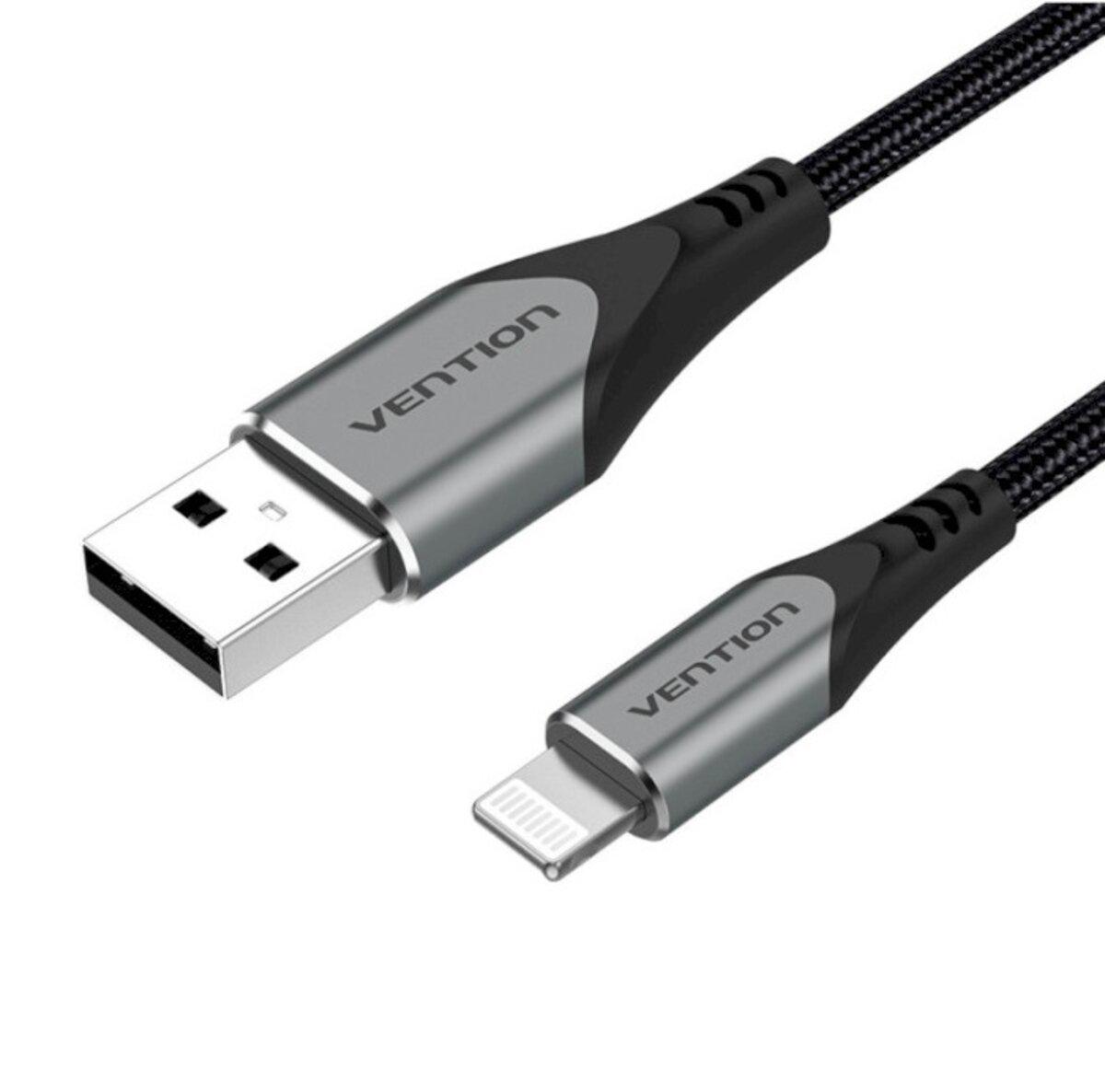 Кабель Vention USB2.0 A to Lightning Cable 1 м Gray Aluminum Alloy Type (LABHF)