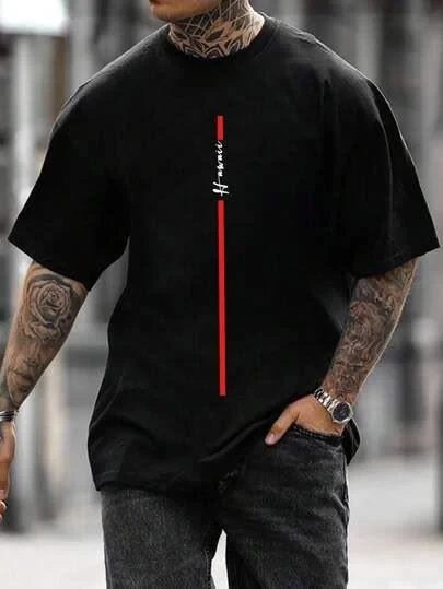 Футболка мужская с принтом Pin-000-539 повседневная M Черный (2634326226)