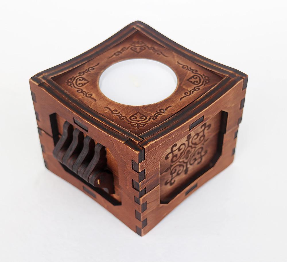 Підсвічник Гранд Презент 82 7,5х7,5 см Горіховий (23314) - фото 3 Підсвічник Гранд Презент 82 7,5х7,5 см Горіховий (23314) - фото 3