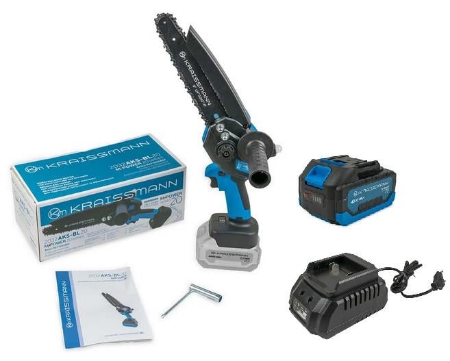 Аккумуляторная цепная пила KRAISSMANN 2032 AKS-BL 20 4000 мАч и ЗУ (2135057617) - фото 2 Аккумуляторная цепная пила KRAISSMANN 2032 AKS-BL 20 4000 мАч и ЗУ (2135057617) - фото 2