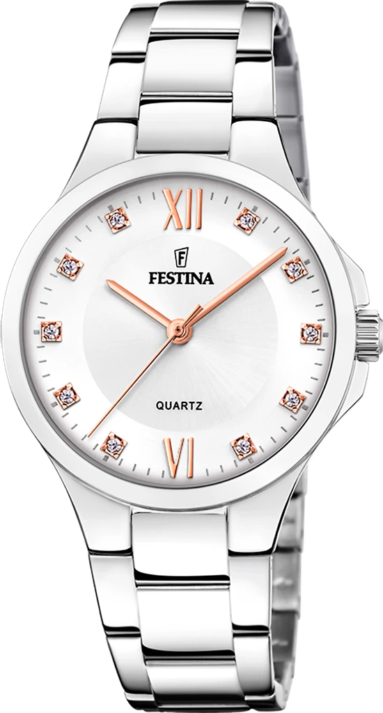 Наручные часы женские Festina Mademoiselle F20582/1 со стальным корпусом и белым циферблатом