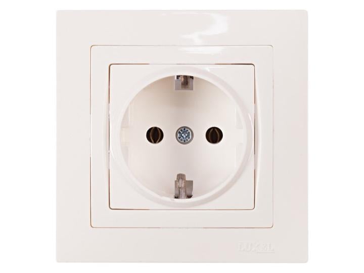 Розетка одинарна Luxel з/з 5004 BRAVO Білий (27509454)
