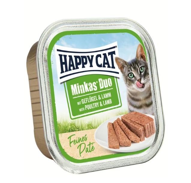 Консервированный корм для кошек Happy Cat Minkas Duo Poultry с птицей и ягненком 100 г (1005205)