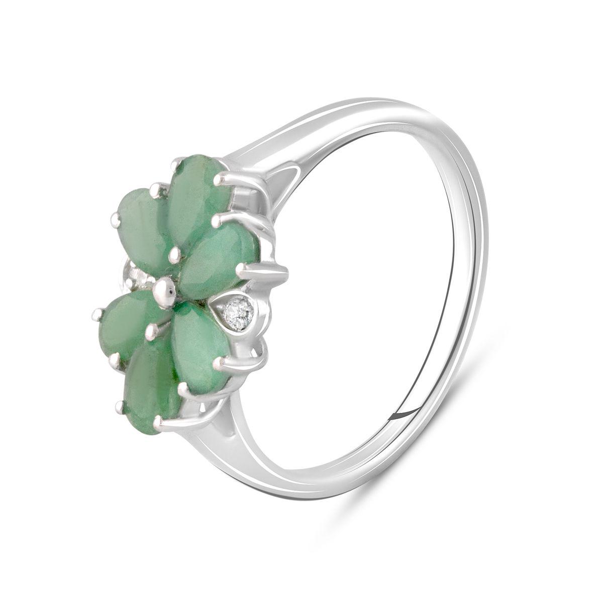 Кольцо серебряное с натуральным изумрудом 1,175 ct 2,99 г р. 18 (2106678)