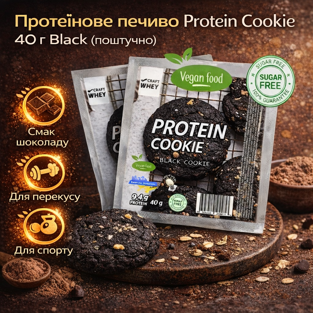 Протеиновое печенье Protein Cookie 40 г Black - фото 4 Протеиновое печенье Protein Cookie 40 г Black - фото 4