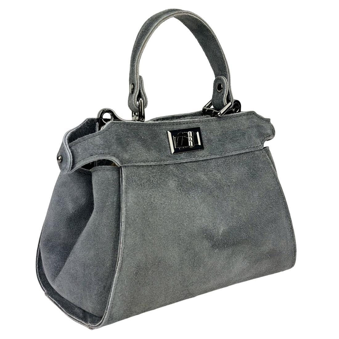 Жіноча сумка крос-боді Royal Bag F-IT-4442G замшева Сірий (8074) Жіноча сумка крос-боді Royal Bag F-IT-4442G замшева Сірий (8074)