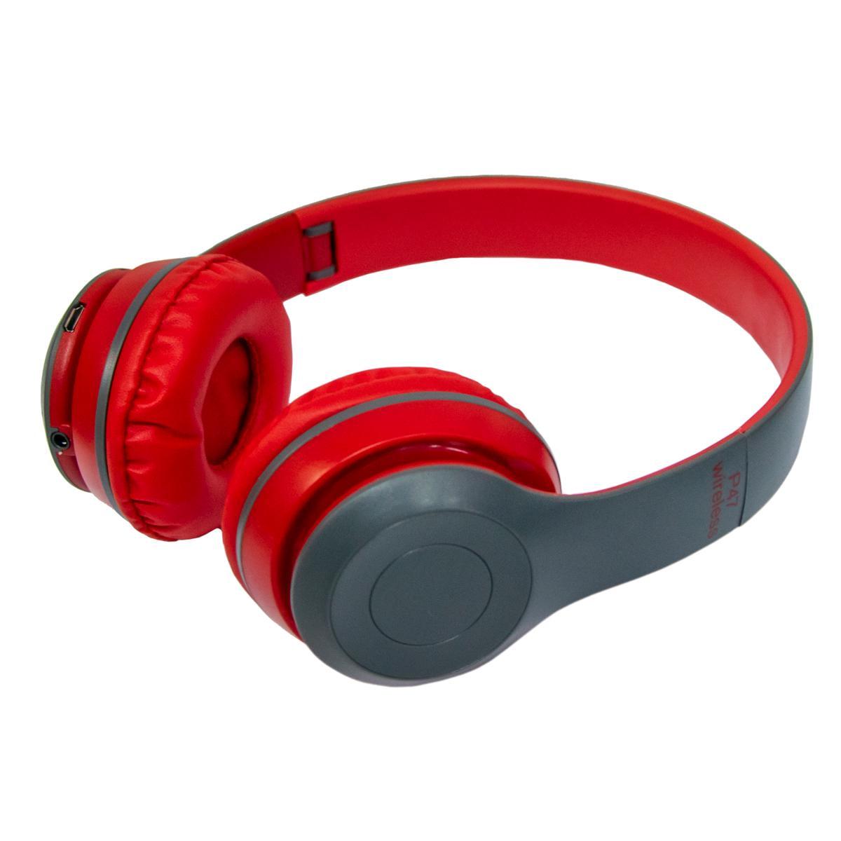 Наушники беспроводные Wireless Headphones P47 Bluetooth Красно-серый (1010170-Other-1)