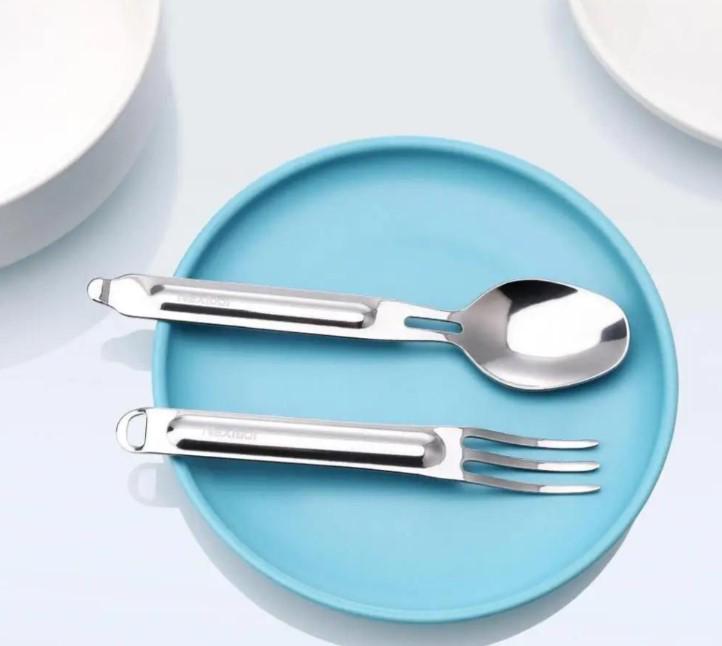 Набор ложка-вилка NexTool Outdoor Stainless Steel Fork Gray (101048) - фото 4 Набор ложка-вилка NexTool Outdoor Stainless Steel Fork Gray (101048) - фото 4