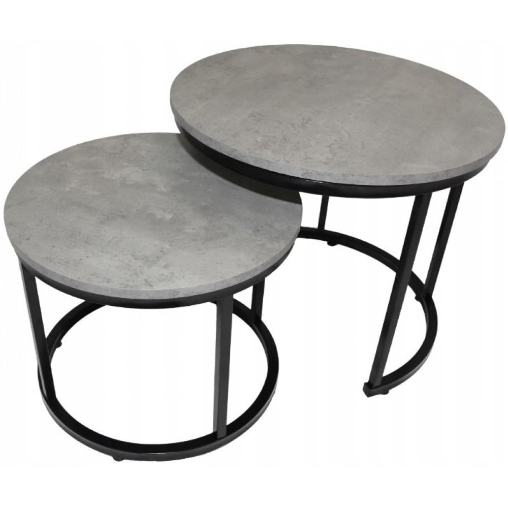 Журнальный столик круглый Bonro B-012 2 шт. Серый