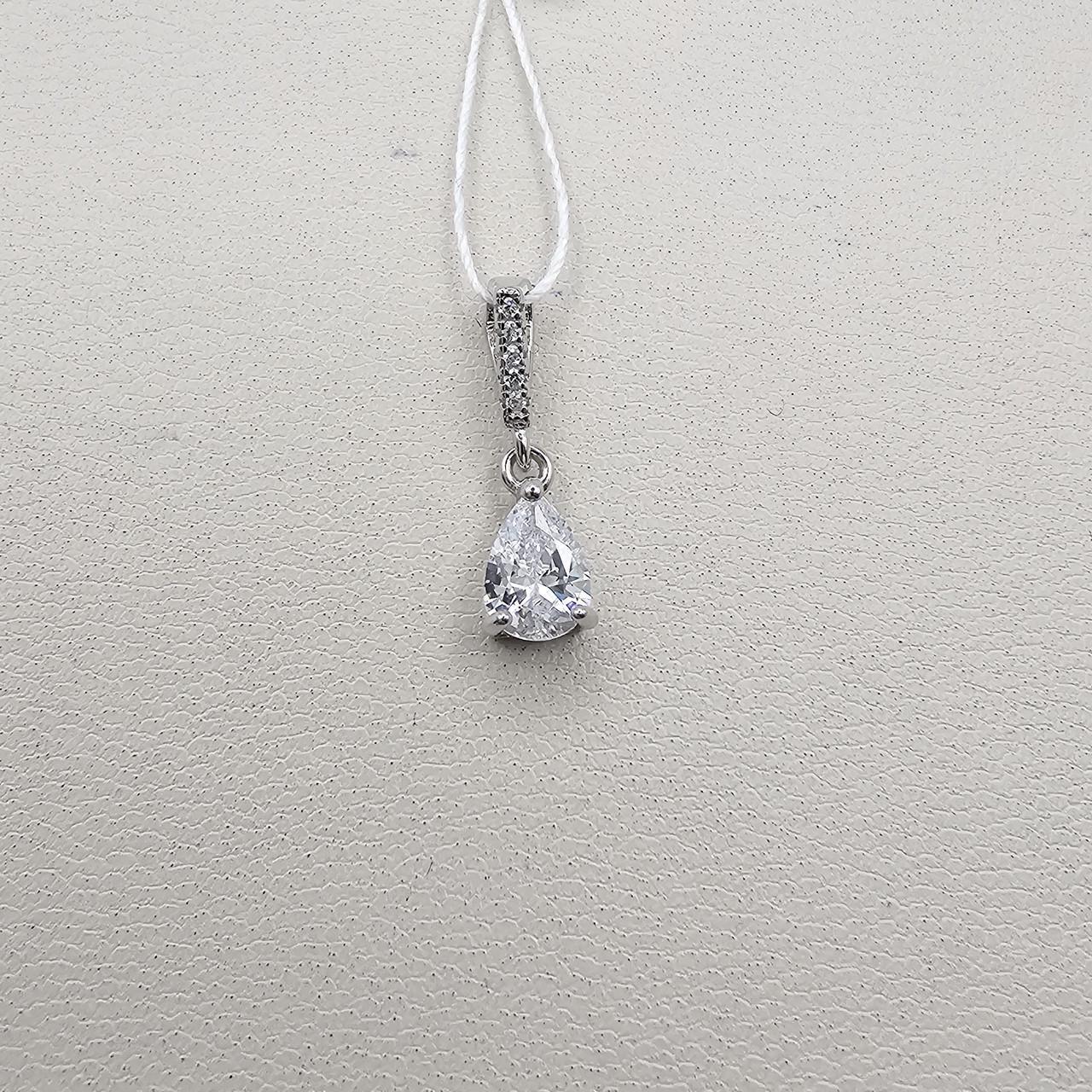 Серебряный кулон с кубическим цирконием Капля 0,87 г (3047102268)