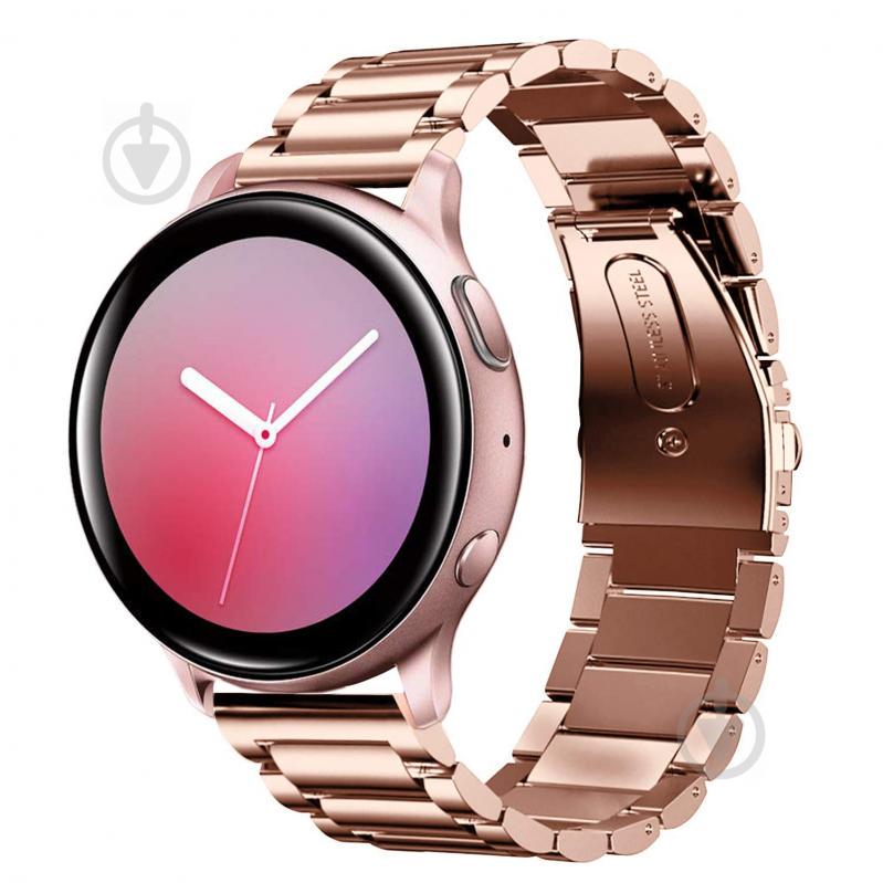 Ремешок стальной BeWatch 20 мм для Samsung Galaxy Active/Active 2 40 mm Розовое золото (1110438) Ремешок стальной BeWatch 20 мм для Samsung Galaxy Active/Active 2 40 mm Розовое золото (1110438)