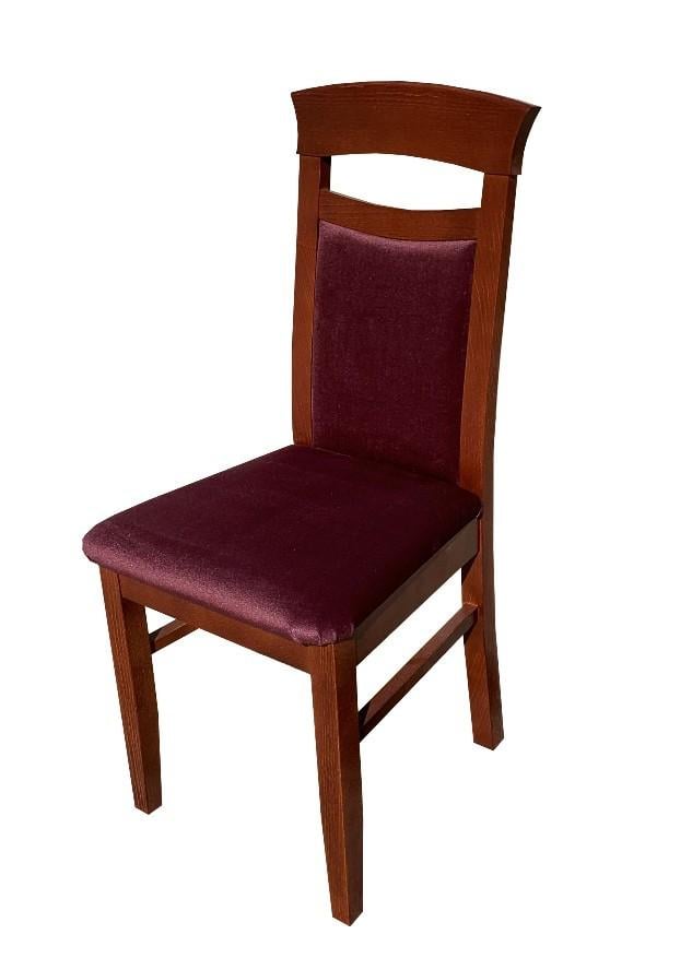 Стул деревянный с мягкой спинкой и сиденьем ЖУР-3 Скиф ольха/Леонис бордо (27087962)