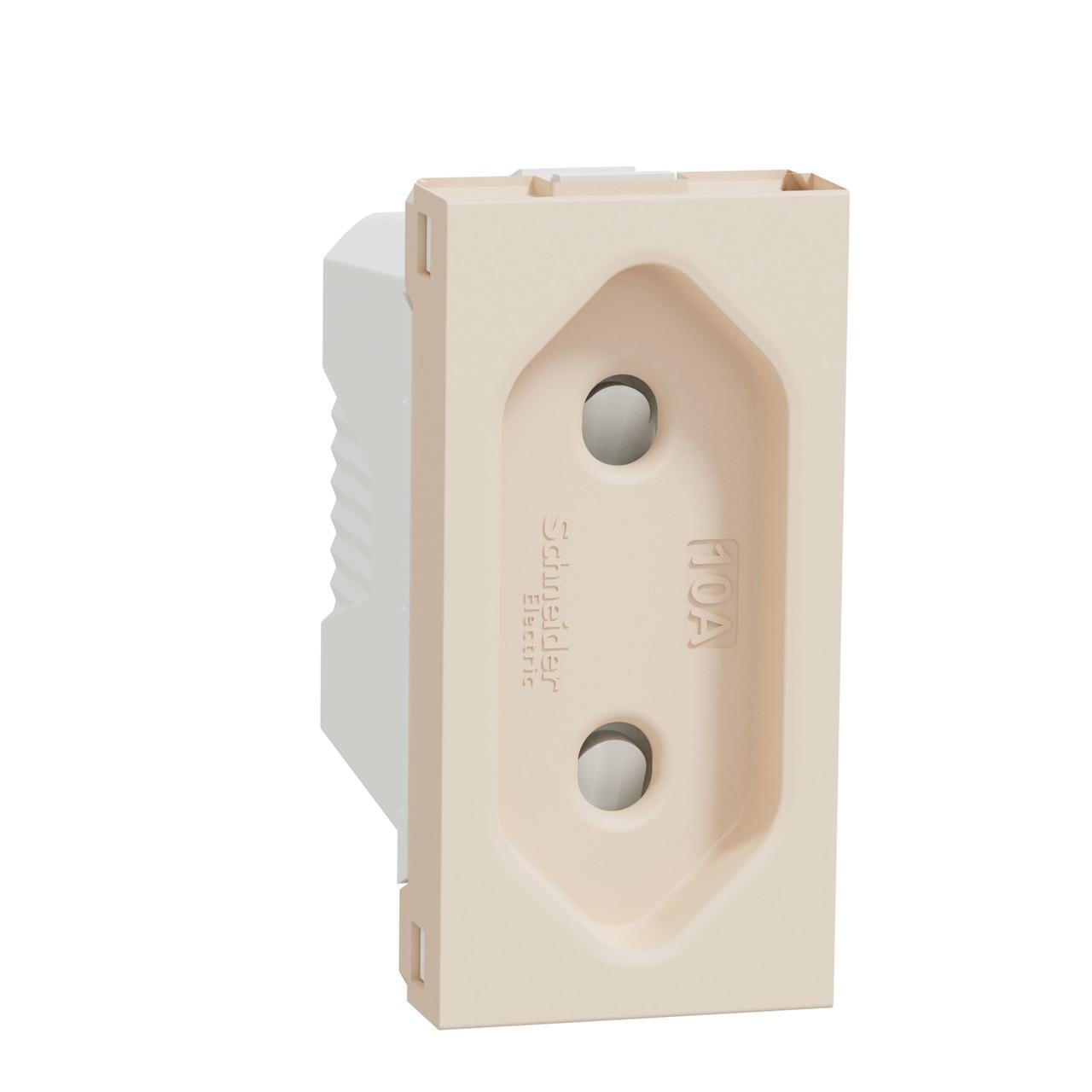 Розетка зі шторками Schneider Electric Unica New PC 10А 45х22,5х37 мм Бежевий (NU303144)