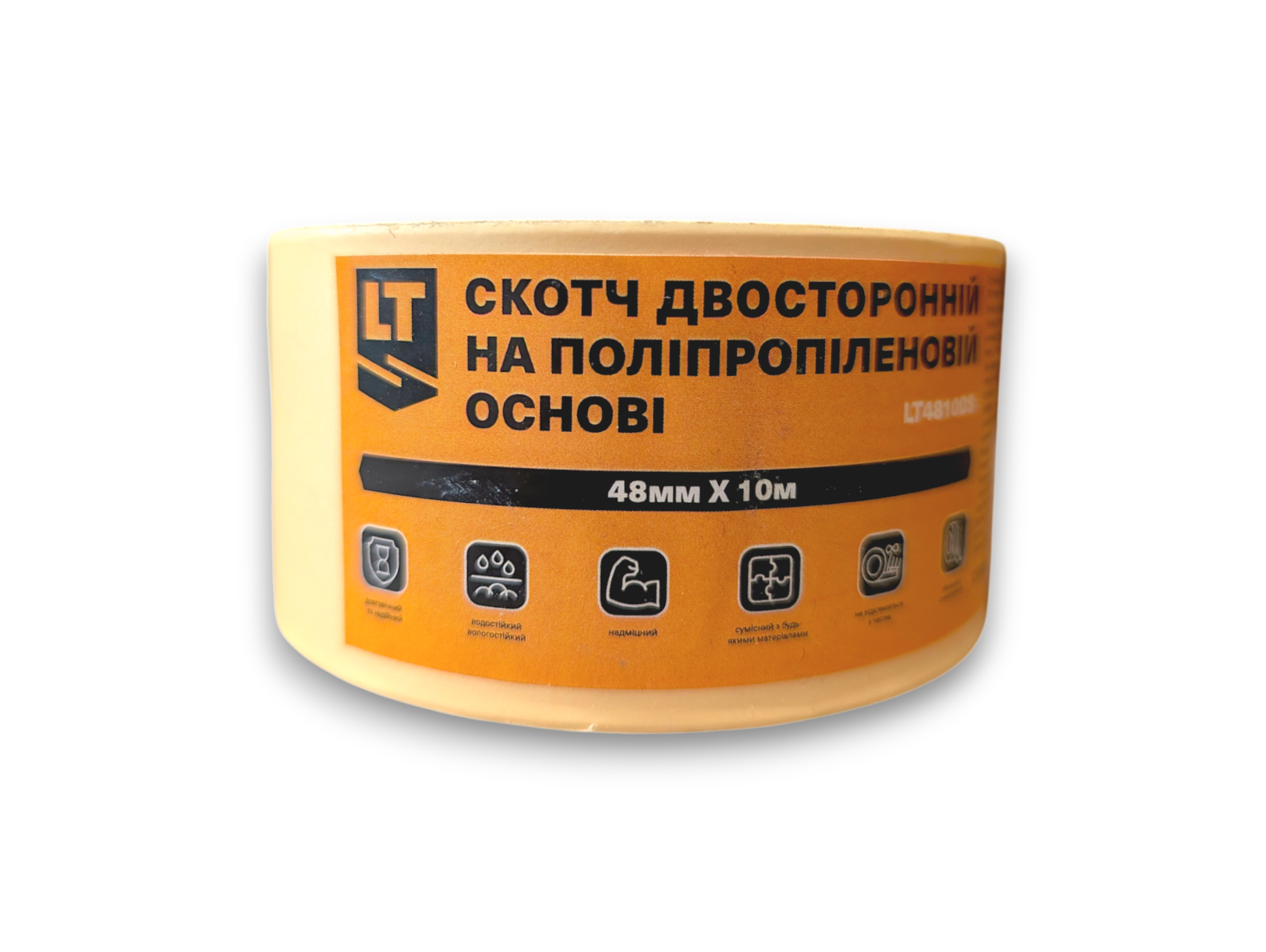 Скотч двусторонний LT на полипропиленовой основе 48 мм x 10 м (LT4810DS)
