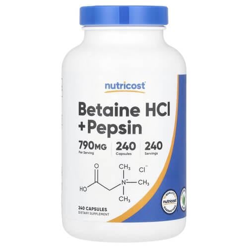 Бетаин Nutricost Betaine HCl + Pepsin 240 Capsules (NCS-67916)
