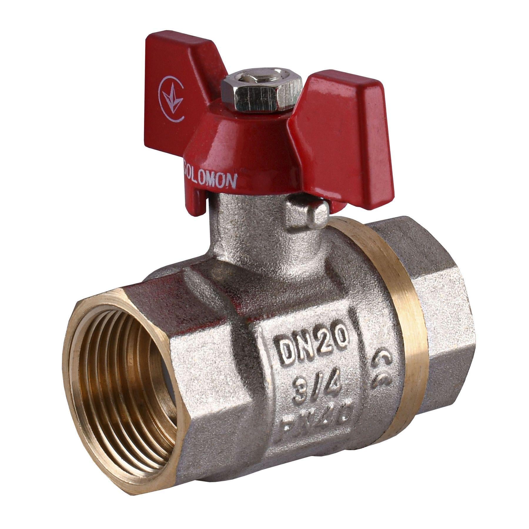 Кран шаровый прямой Solomon 3/4″ ВВ КБ PN40 B1007 (000000540) Кран шаровый прямой Solomon 3/4″ ВВ КБ PN40 B1007 (000000540)
