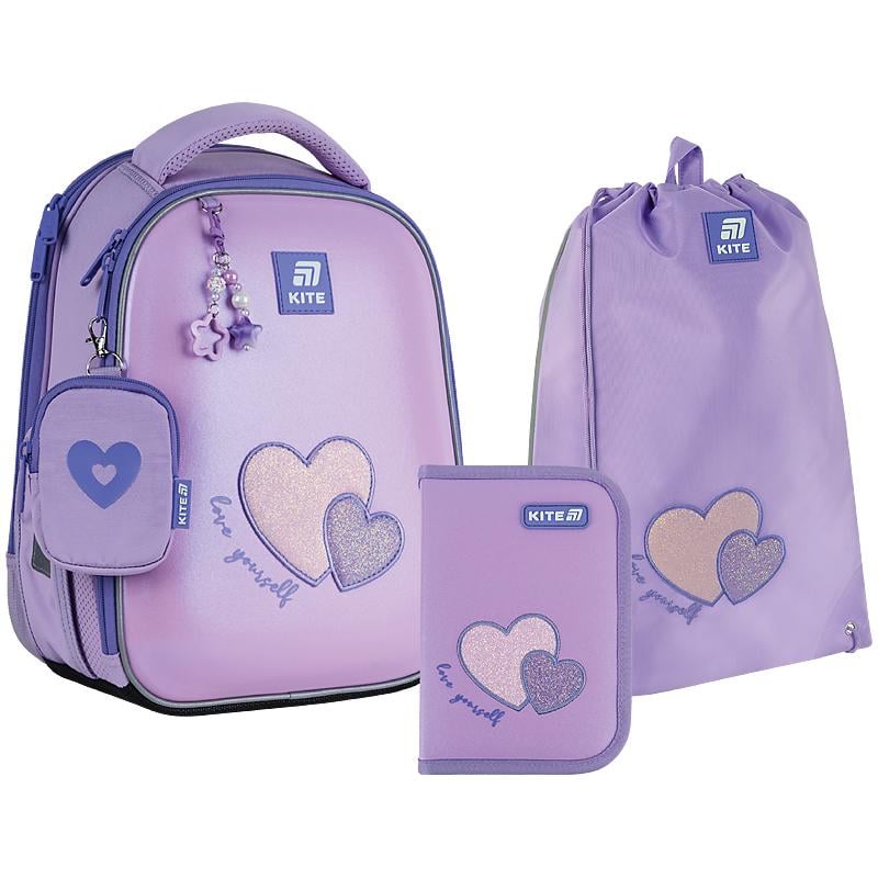 Шкільний рюкзак KITE SET K25-555S-7 Sweetheart з пеналом та сумкою для взуття (995184) - фото 1 Шкільний рюкзак KITE SET K25-555S-7 Sweetheart з пеналом та сумкою для взуття (995184) - фото 1