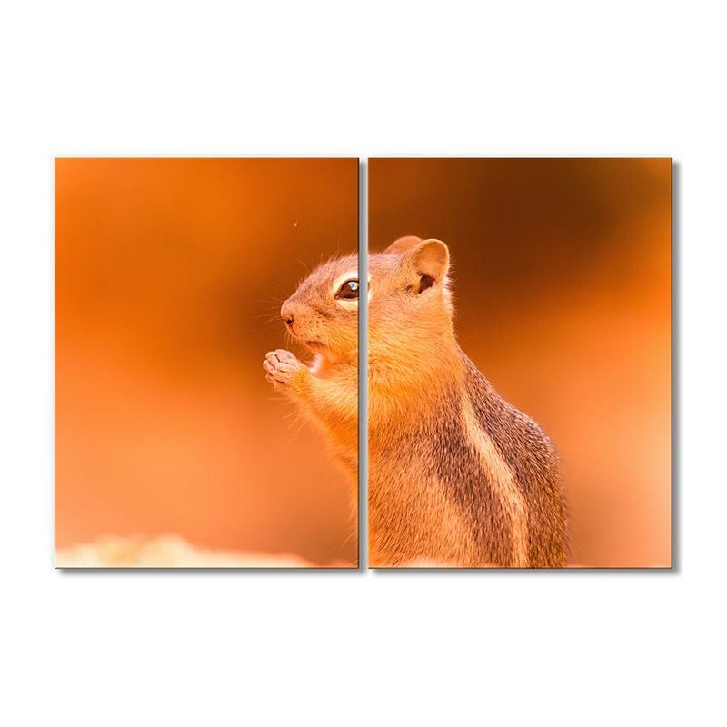 Картина модульная Бурундук 2 модуля 70x105 см