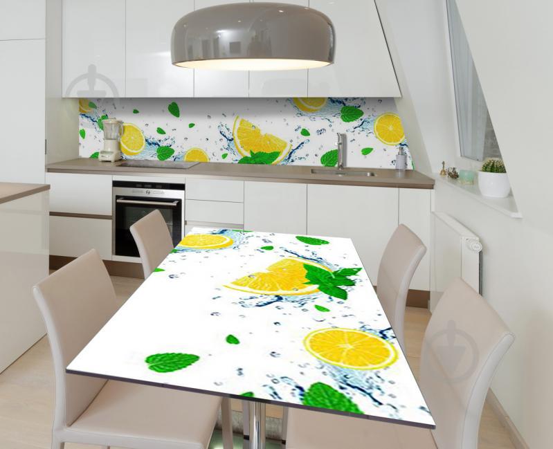 Наклейка 3Д виниловая на стол Zatarga «Цитрусы с мятой» 600х1200 мм для домов, квартир, столов, кофейн, кафе